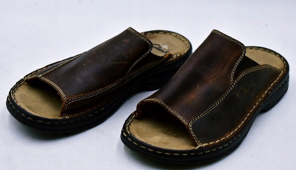 4684-37 CLARKS... k#o KLAPKI SKORZANE BRAZ r.41,5