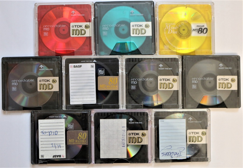 10x mini disc minidisc TDK/BASF/MAXELL 80