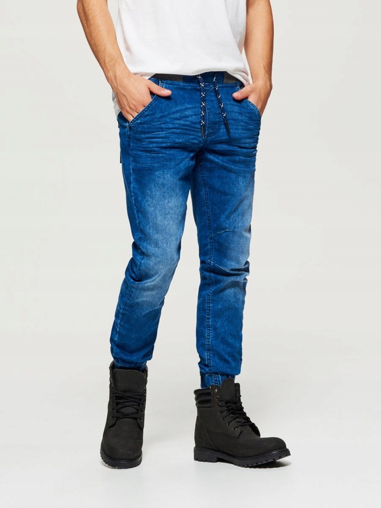 Spodnie Z GUMKĄ+SZNUREK Slim jogger jeans CROPP 36