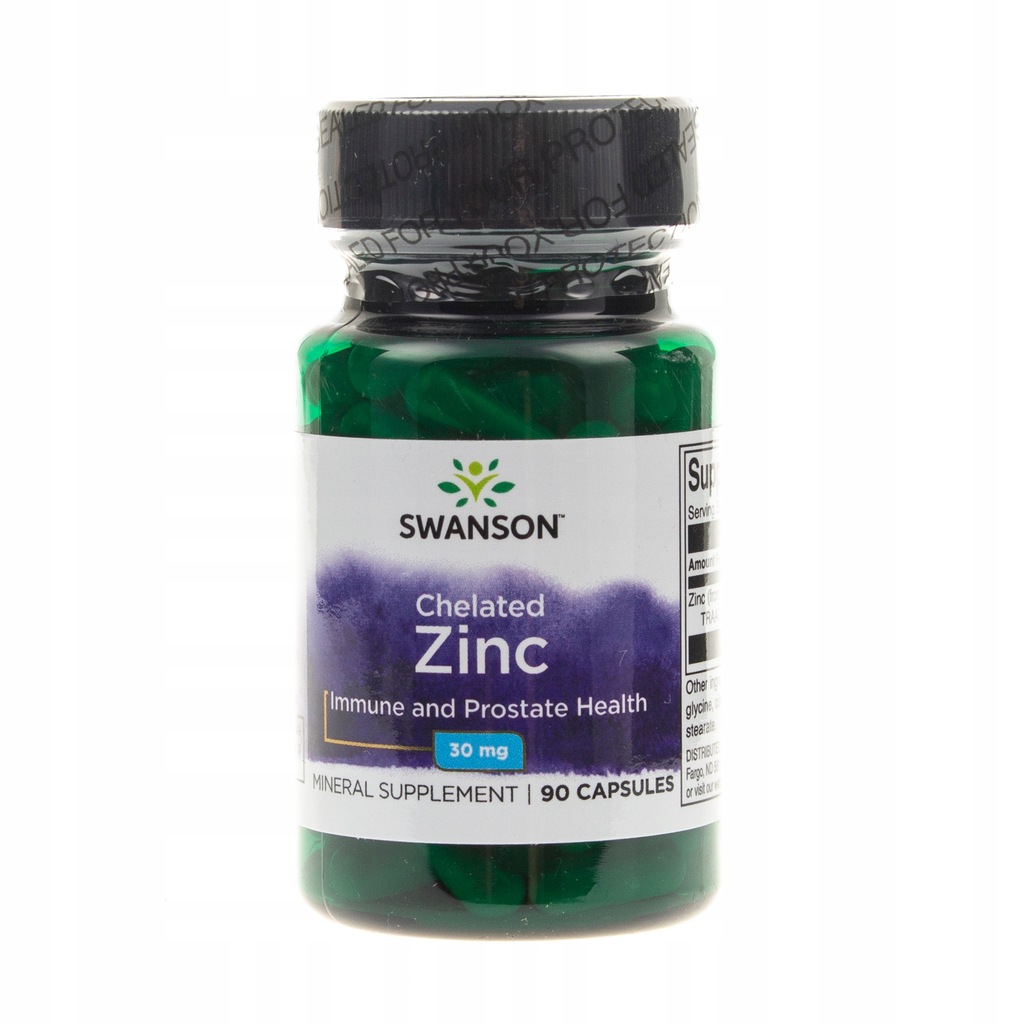 SWANSON Chelated Zinc 30mg CYNK CHELATOWANY 90kap 10895723373