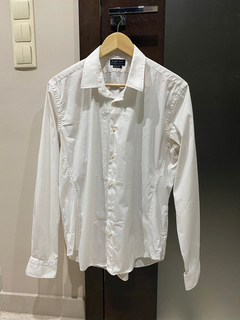 Koszula Zara męska biała XL klasyczna kołnierzyk
