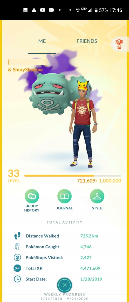 Pokemon Go konto 33 lvl Shiny Weezing