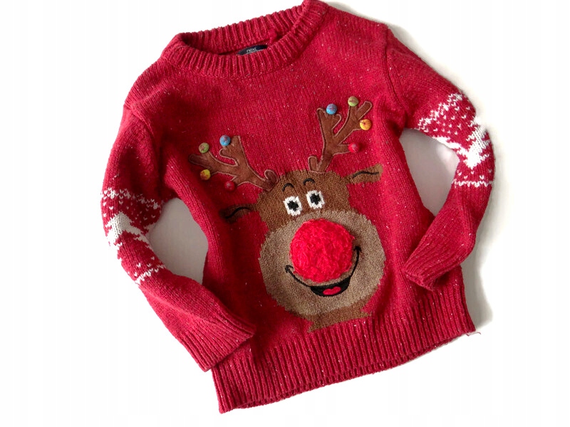 *NEXT*Świąteczny sweterek z reniferem*86 / 12-18 m