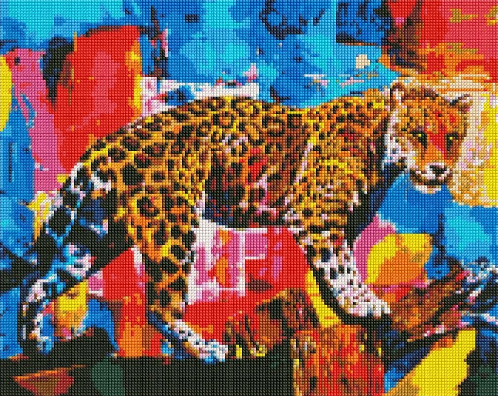 DIAMENTOWA MOZAIKA - JASNY LAMPART 40X50CM, IDEYKA