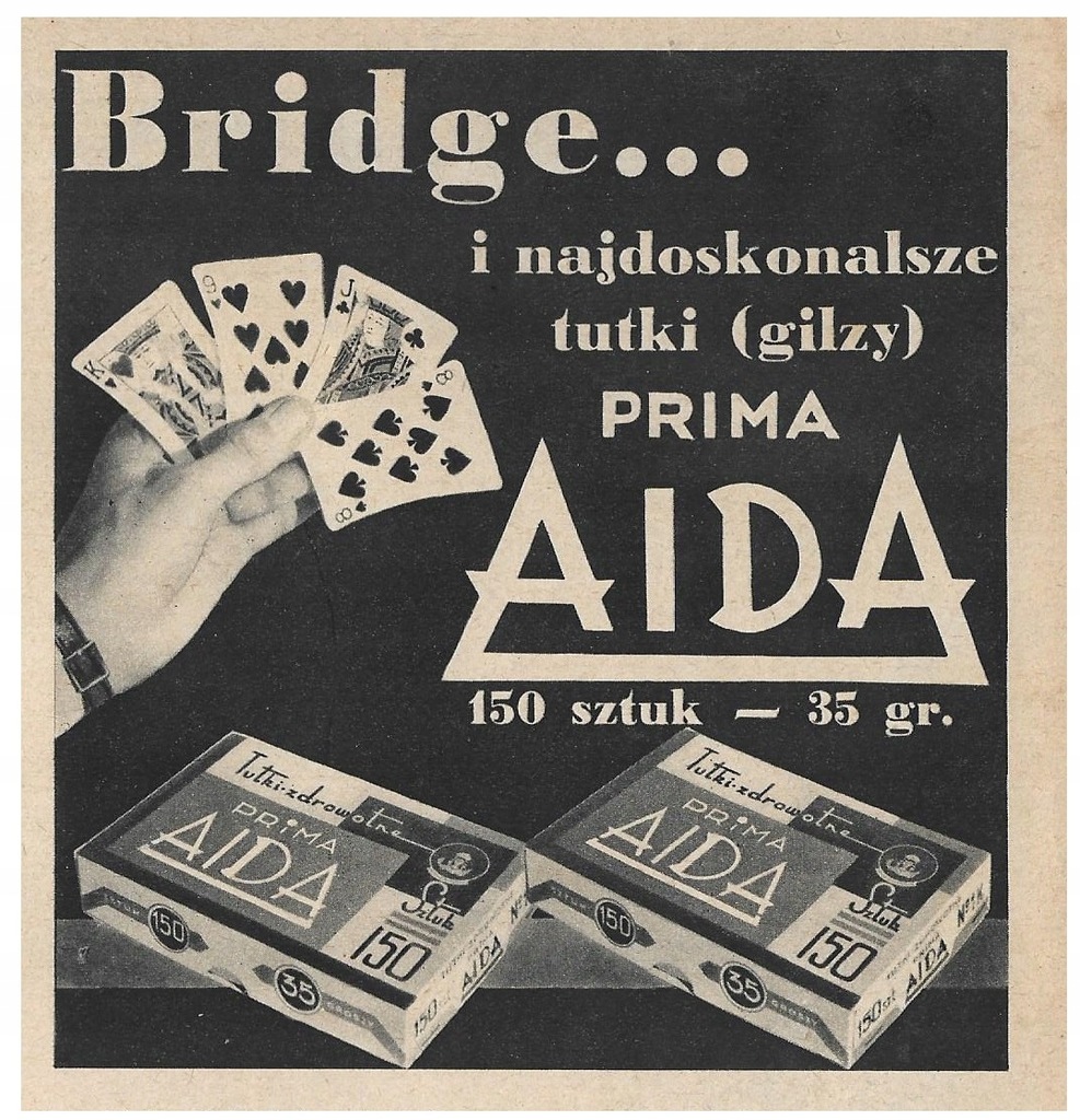 BRYDŻ GRA KARTY KRAKÓW GILZY TUTKI k. PAPIEROSY