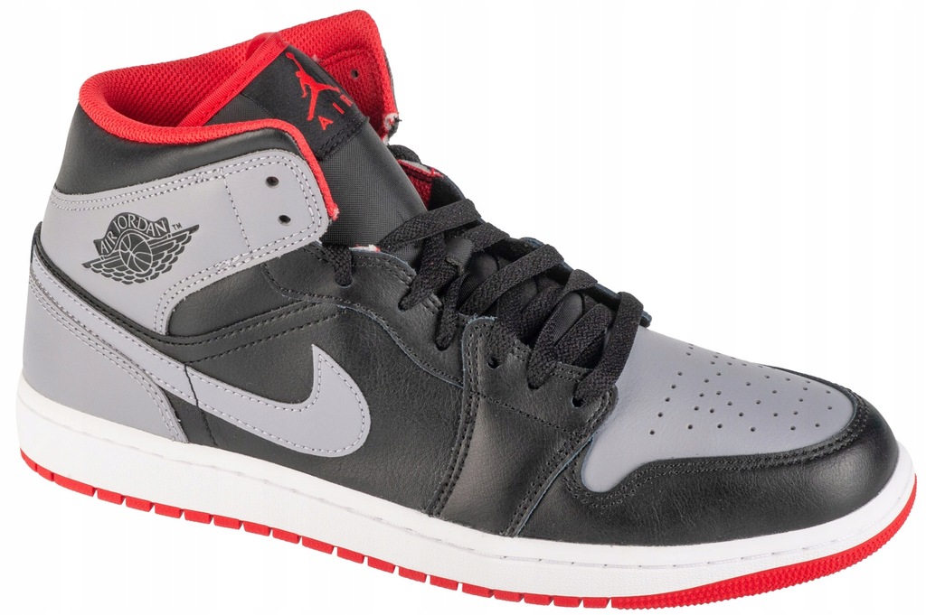 AIR JORDAN 1 MID (47,5) Męskie Buty Sneakers Skórzane Czarny