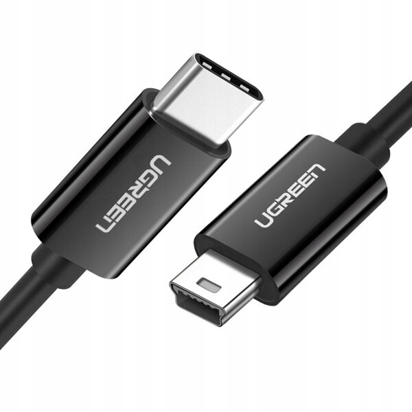Kabel Ugreen ze złączami USB-C (męski) na mini USB (męski) o długości 1 m