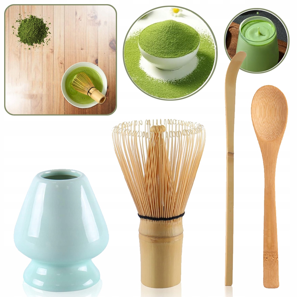 ZESTAW MATCHA 4-CZĘŚCIOWY ZESTAW, AKCESORIA DO CEREMONII MATCHY, MATCHA