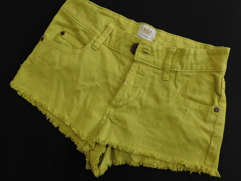 2402d132 RIVER ISLAND spodenki NEONOWE jeansowe 34