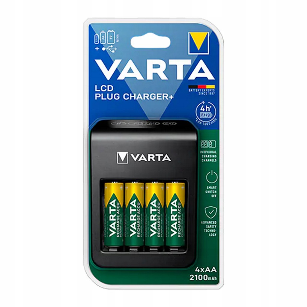 Ładowarka VARTA 4 akum. AAA/AA 1x 9V +4x2100mAh AA