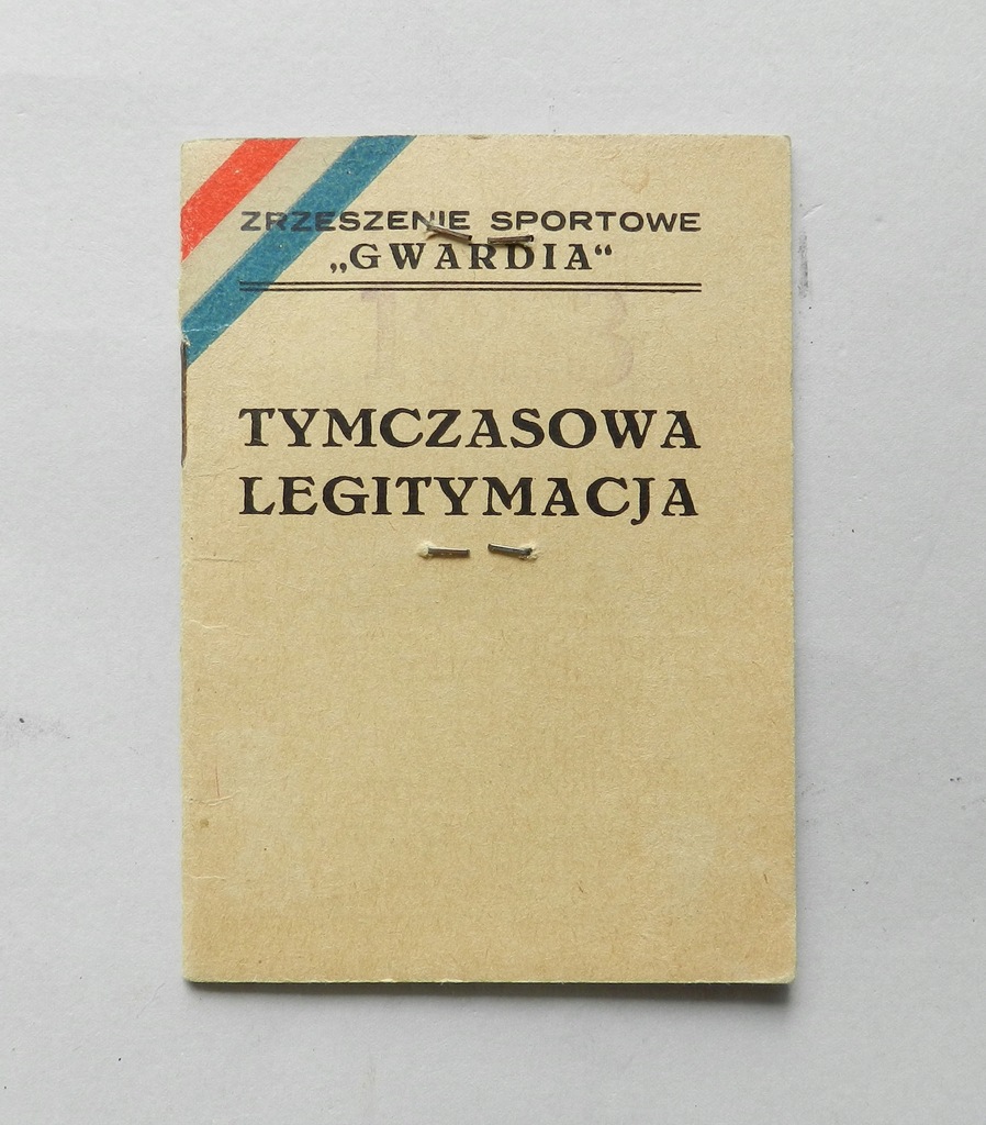 LEGITYMACJA ZS GWARDIA WISŁA KRAKÓW MAJOR LWP 1952