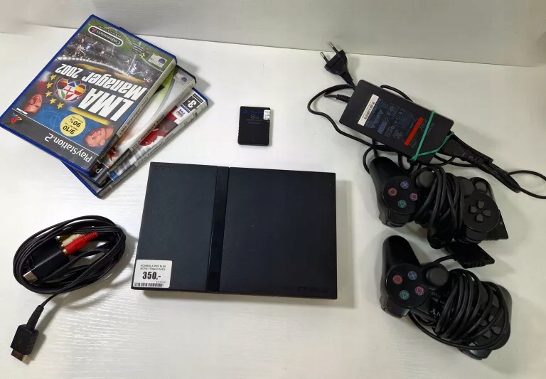 KONSOLA PS2 SLIM + 2 PADY + 3 GRY + KABLE