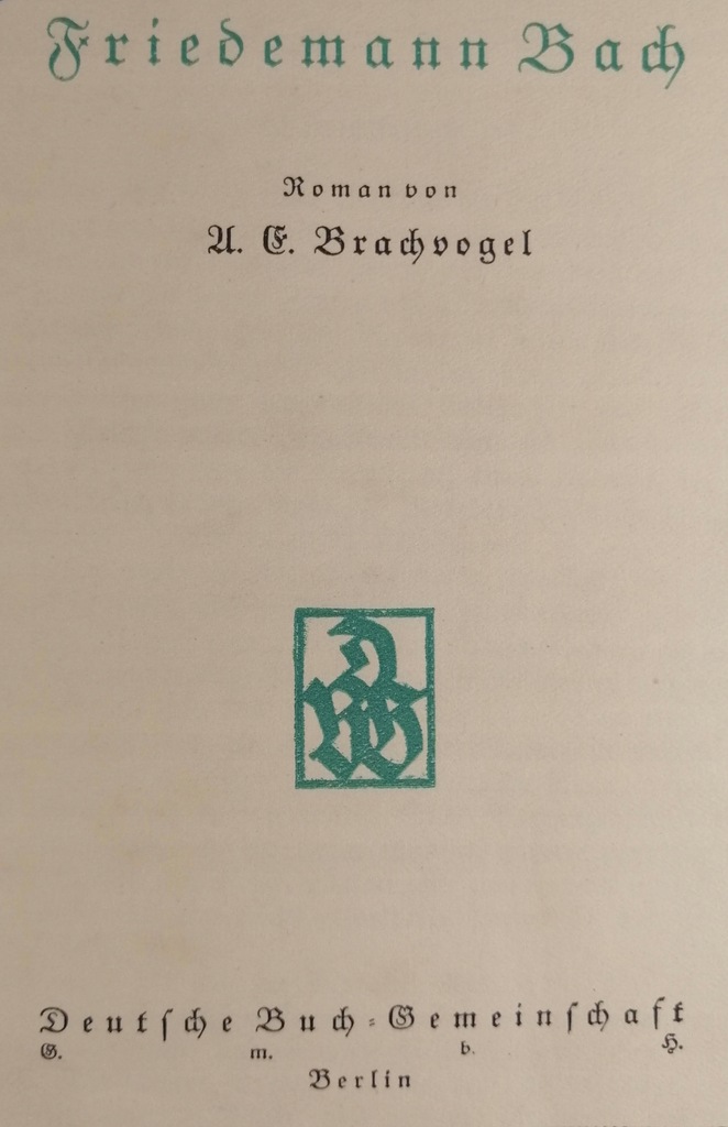 Friedemann Bach - Albert E. Brachvogel ok. 1920/30