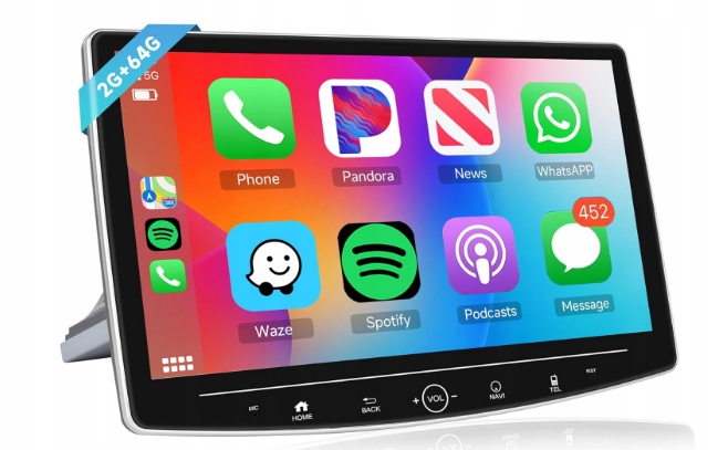 RADIO SAMOCHODOWE 1 DIN Android Auto CARPLAY 10'' ANDROID 2G 64G