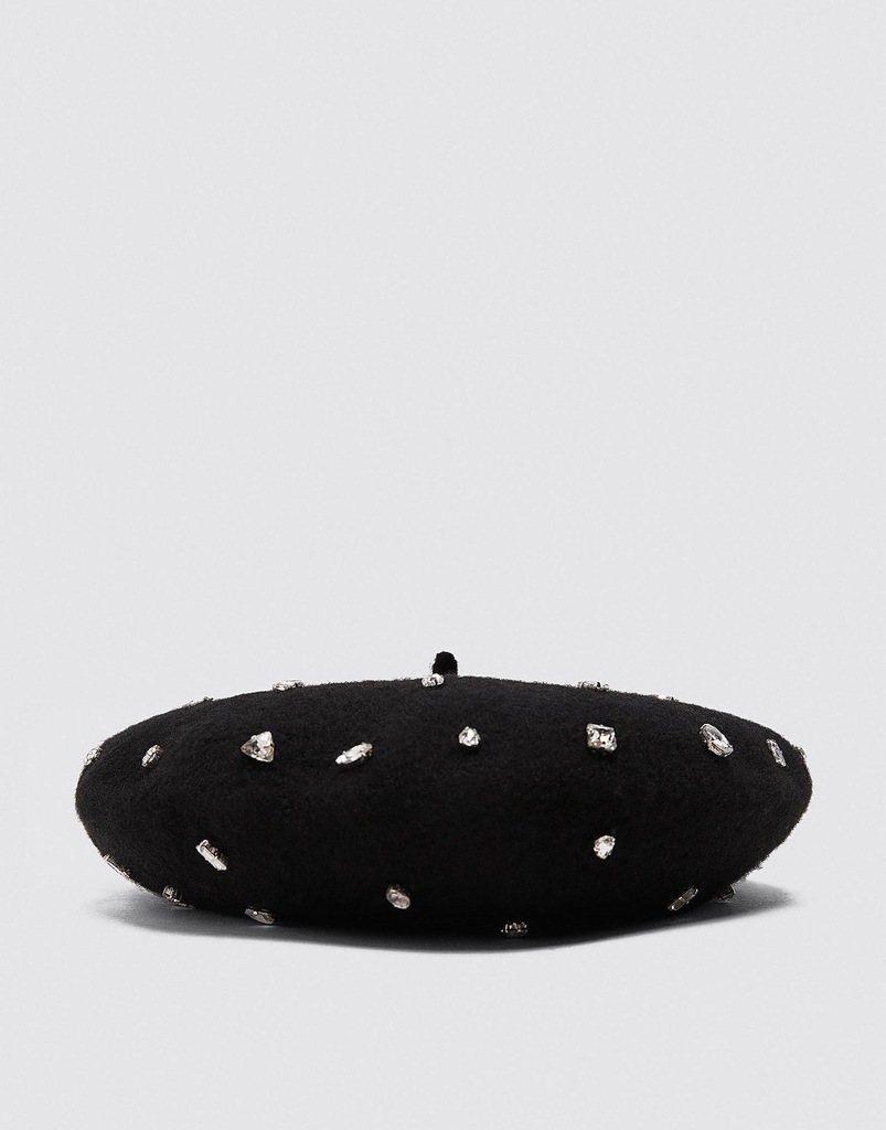 N1H030 ZARA__FY8 BERET ZDOBIENIE DŻETY __S-M