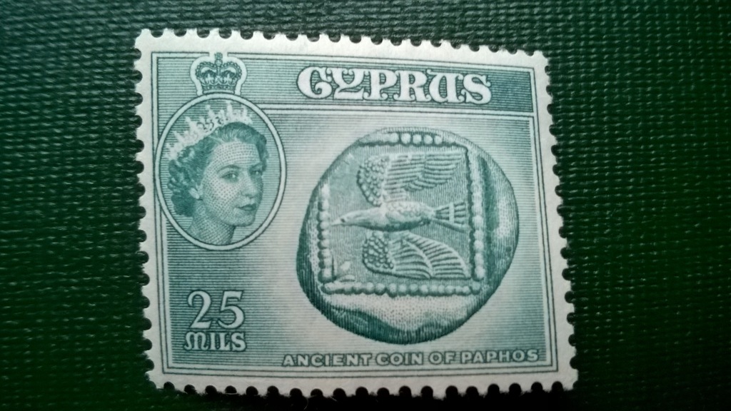 Cyprus Cypr 25m czysty (**), QEII, kolonie angielskie