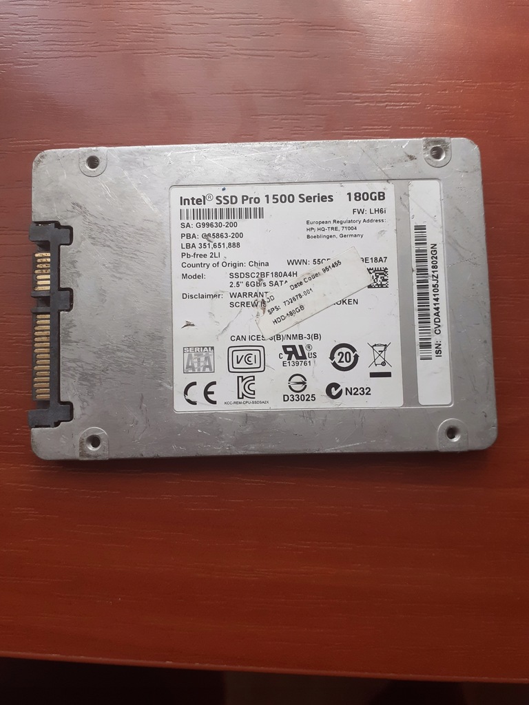 Dysk SSD intel 180gb