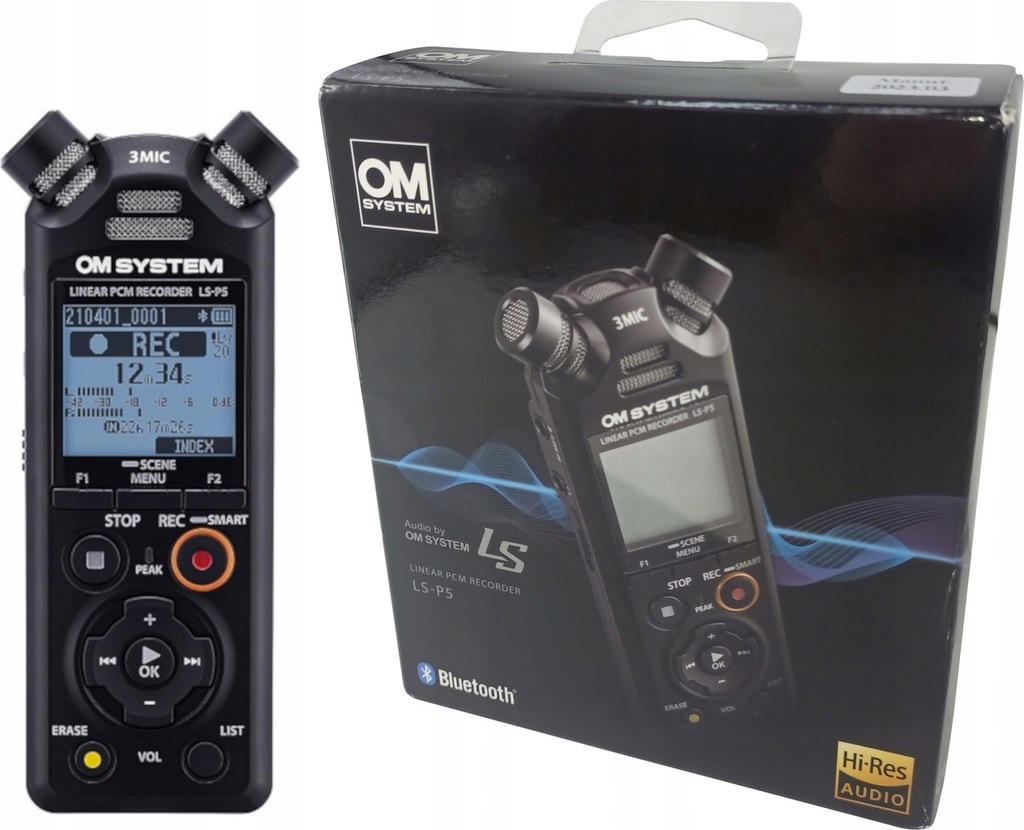DYKTAFON OM SYSTEM OLYMPUS LS-P5 REJESTRATOR DŹWIĘKU BLACK CZARNY