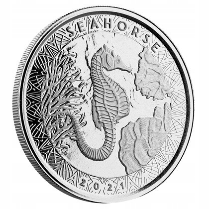 Srebrna Moneta Samoa Seahorse 2021, 1 uncja