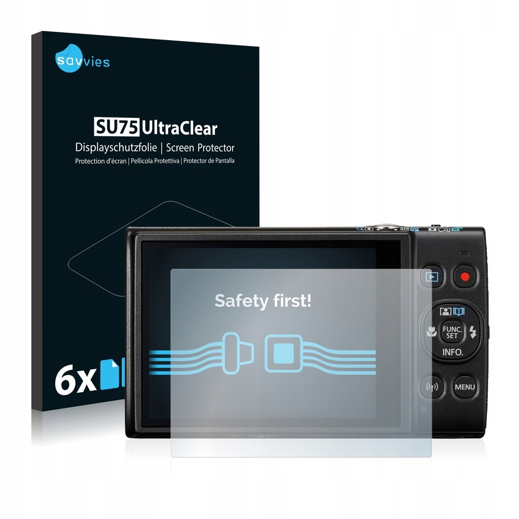6x Savvies Screen Protector for Canon Digital Ixus 285 hs