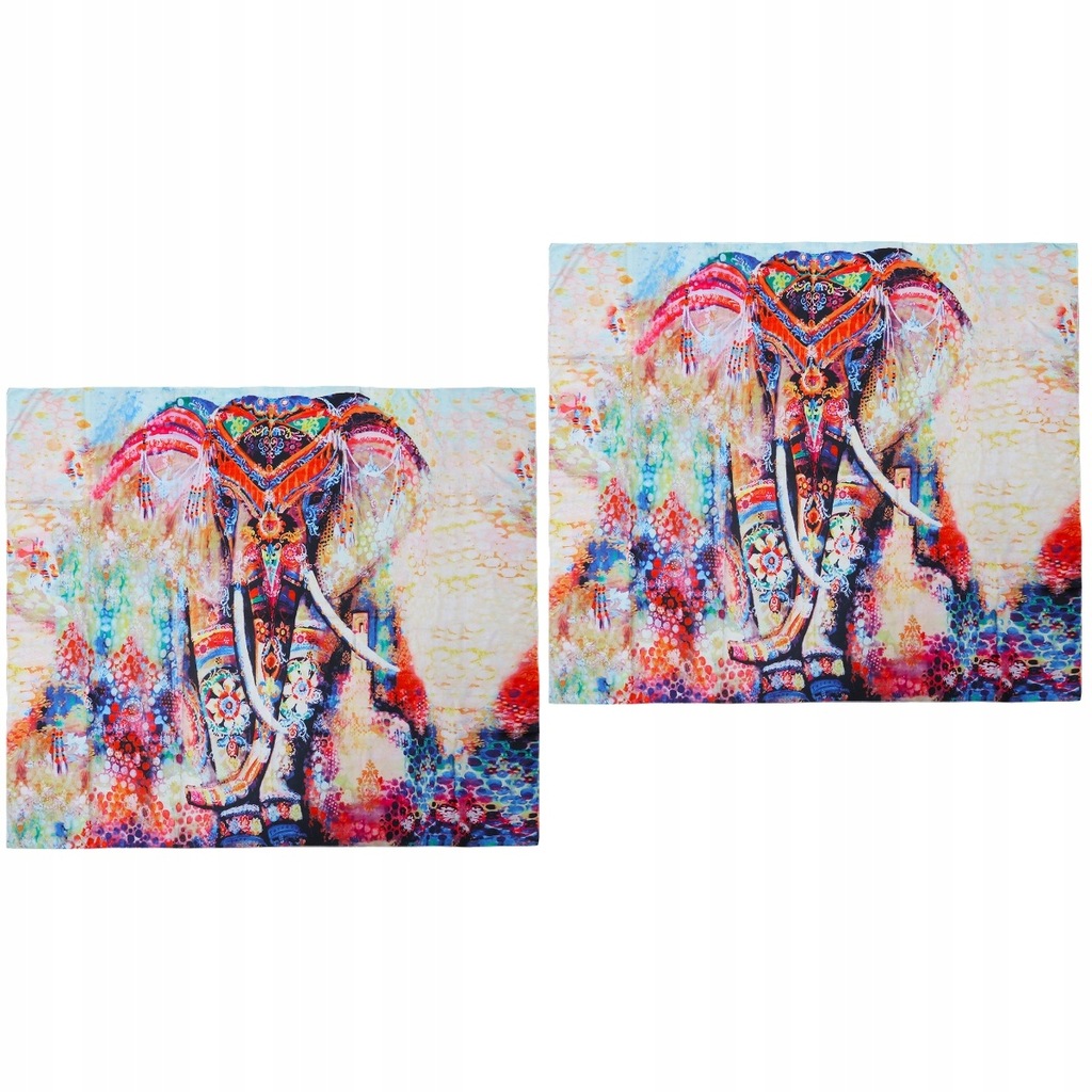 2PCS Indian Mandala Tobestry Kolorowy słonia ręczn
