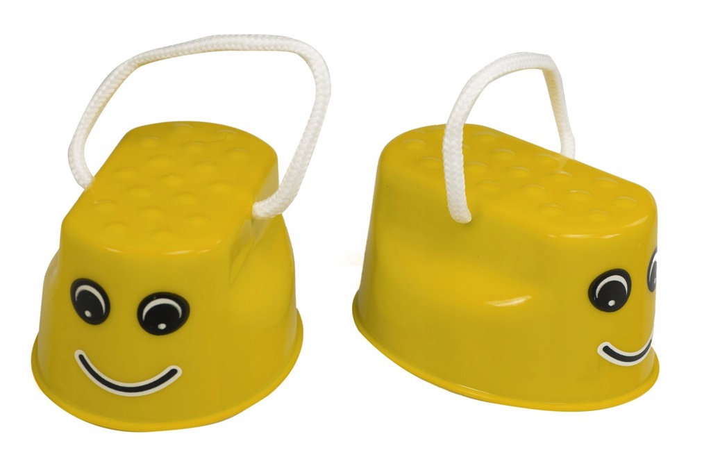 Szczudła dla dzieci do skakania kubełkowe chodaczki równowaga 2 sztuki żółt