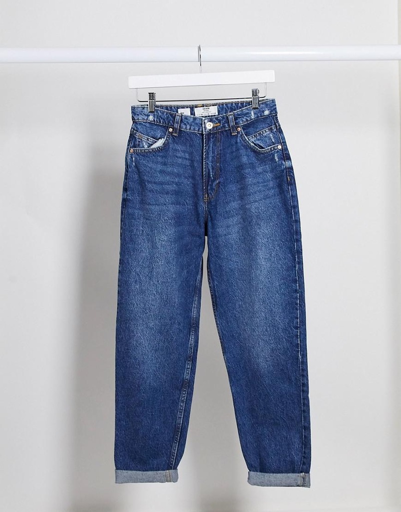 07K165 BERSHKA__NW2 SPODNIE MOM JEANS__XXS