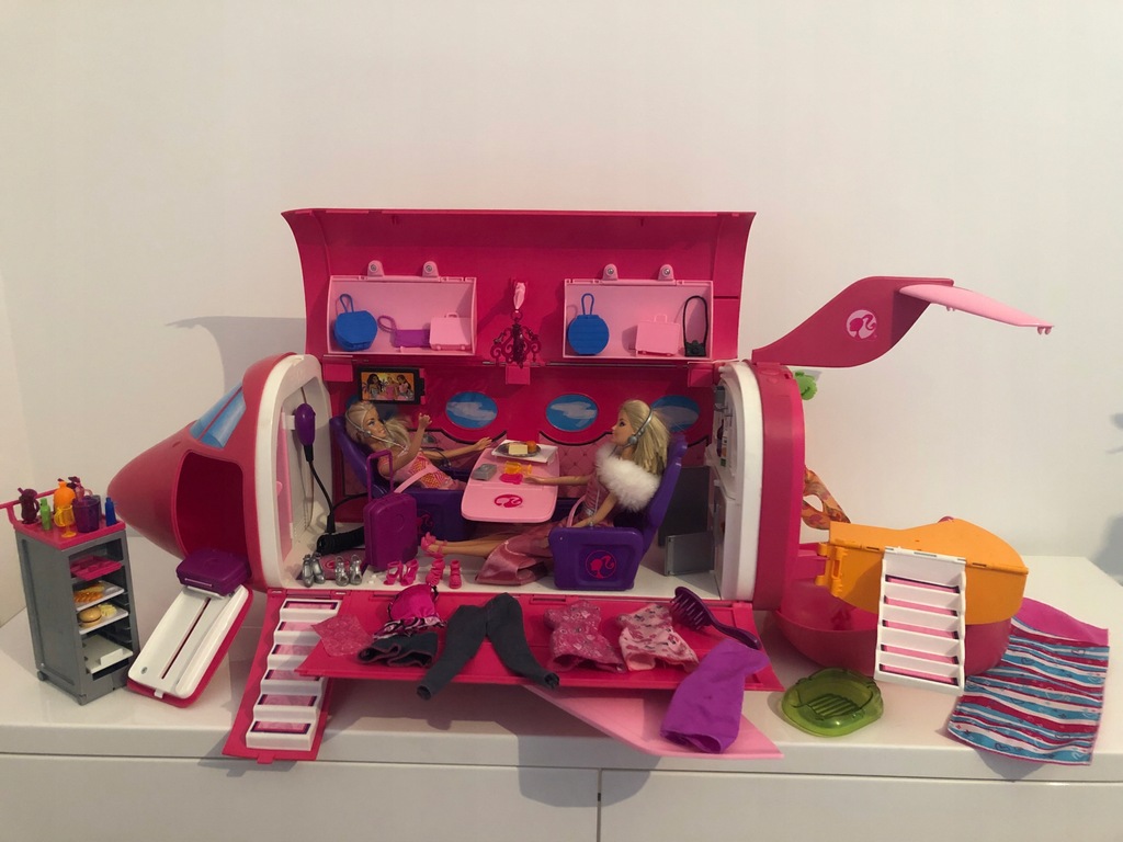 Samolot Barbie, interaktywny, lalki + AKCESORIA