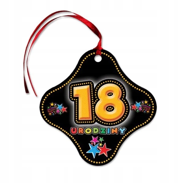 Zawieszki na butelki 18 urodziny 20 szt.