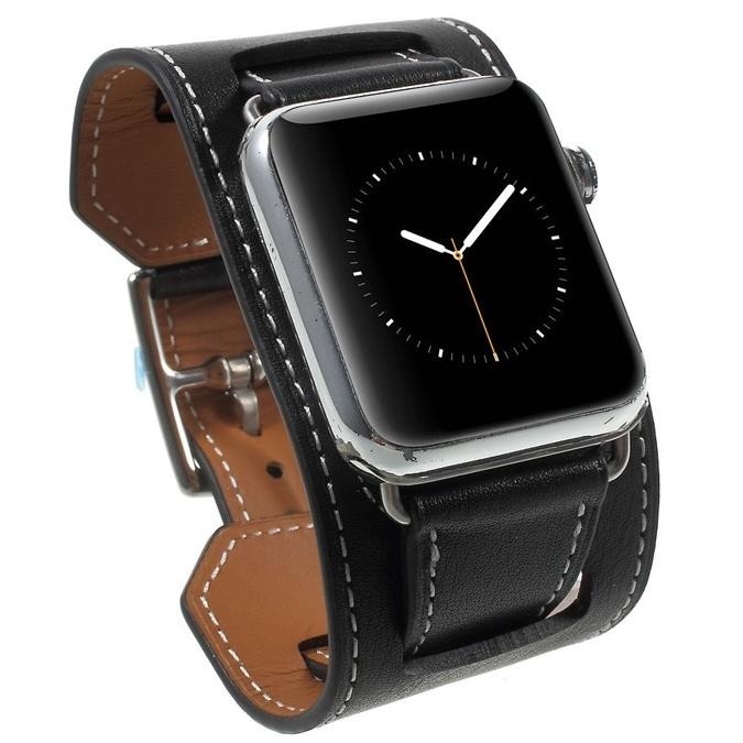 SKÓRZANY SZEROKI PASEK DO APPLE WATCH 1/2/3 42MM