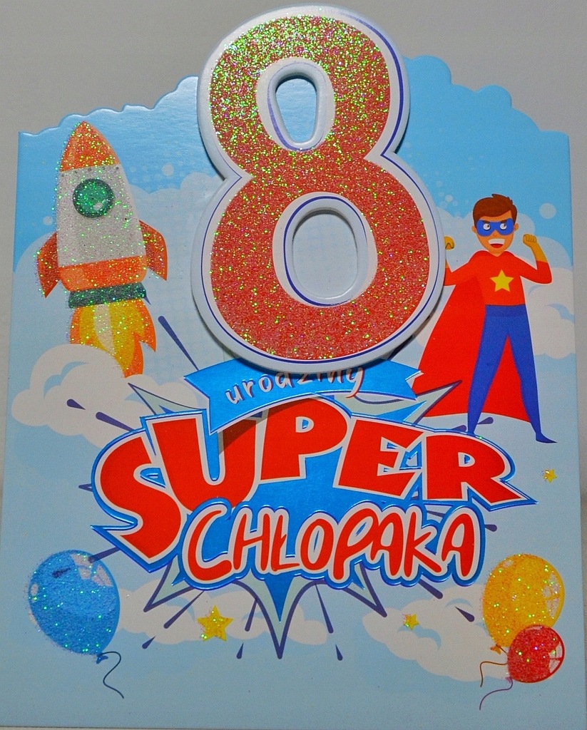 Kartka urodzinowa na urodziny 8 lat dla chłopaka