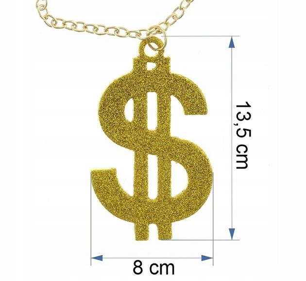 Naszyjnik Dolar, symbol dolara XL Zabawa Gangsta