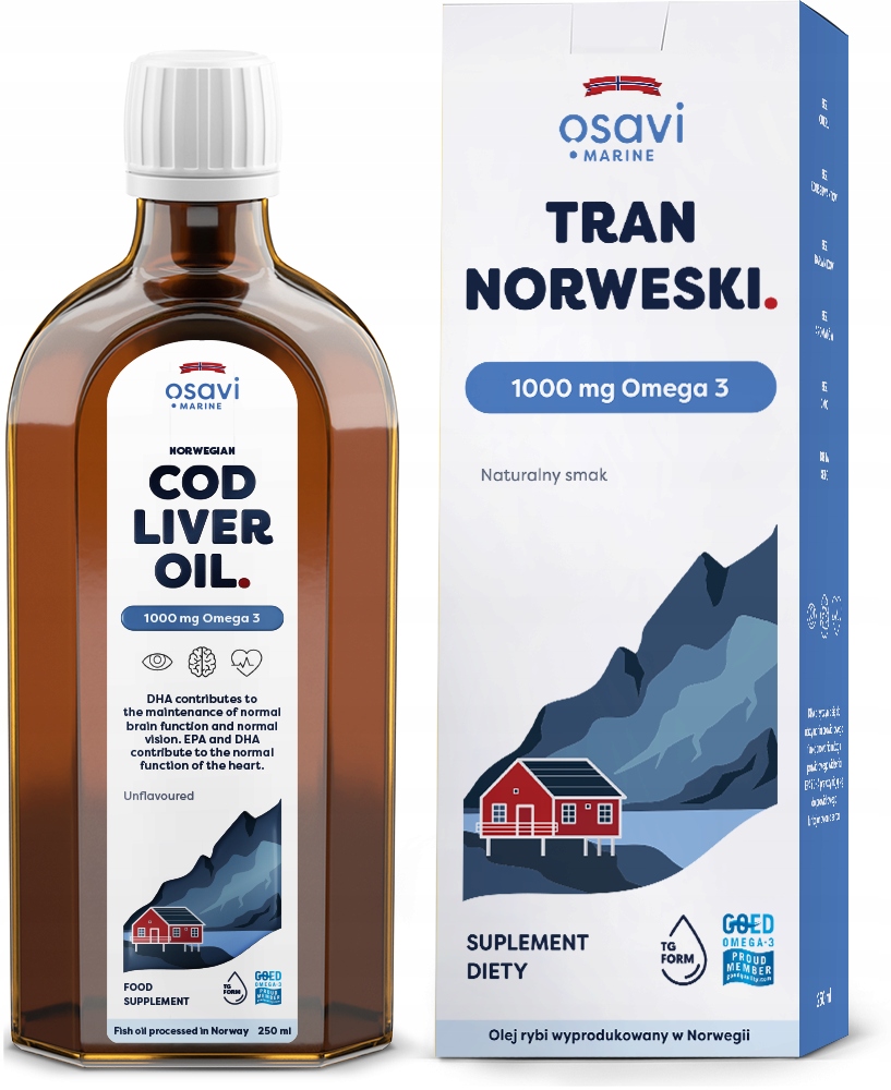 Osavi Tran Norweski 1000mg Omega3 Natural 250 ml