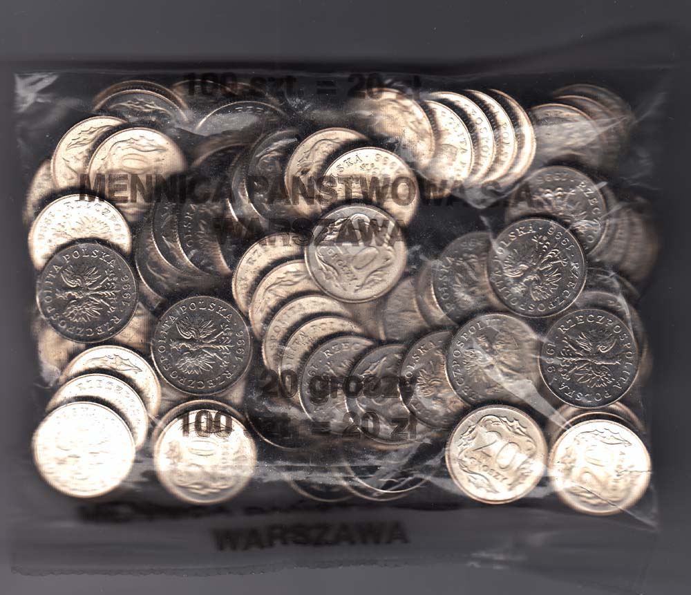 20 GROSZY 1996 r.Worek Menniczy 100 Szt.NBP 7268796449 oficjalne