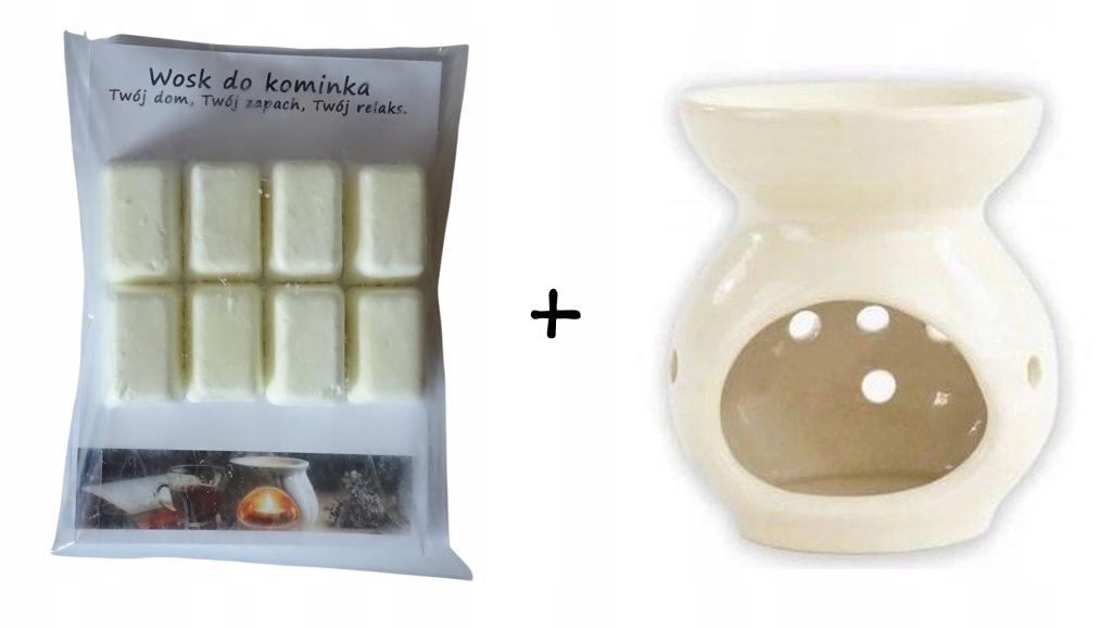 Wosk do kominka 100% SOJOWY, perfumowany zapach do wyboru + kominek