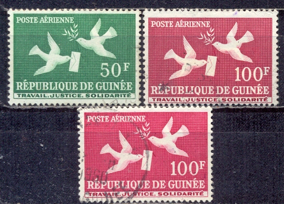 GWINEA rep. 1959 r - Gołębie pocztowe.