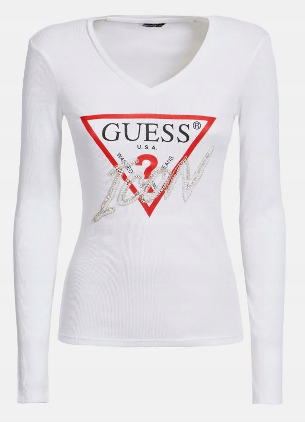 Guess t-shirt W0BI04K1810 TWHT biały L