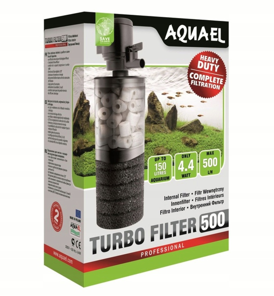 AQUAEL TURBO 500 filtr wewnętrzny z ceramiką