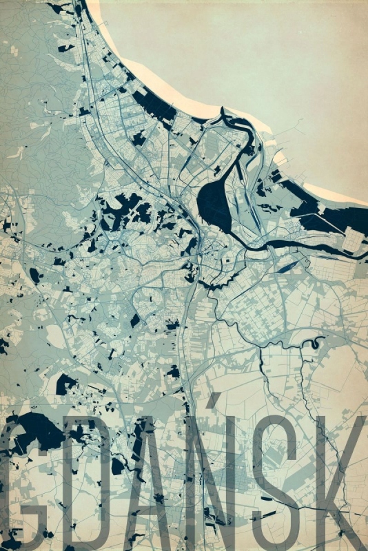 Gdańsk - Artystyczna mapa 61x91,5