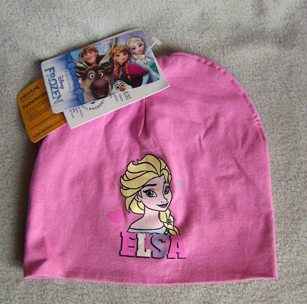 CZAPKA DZIECIĘCA COTTON PINK FROZEN ELSA DISNEY