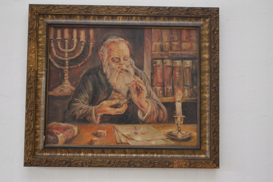 OZJASZ GOLDBERG 1936 obraz ŻYDA ŻYD NA SZCZĘŚCIE