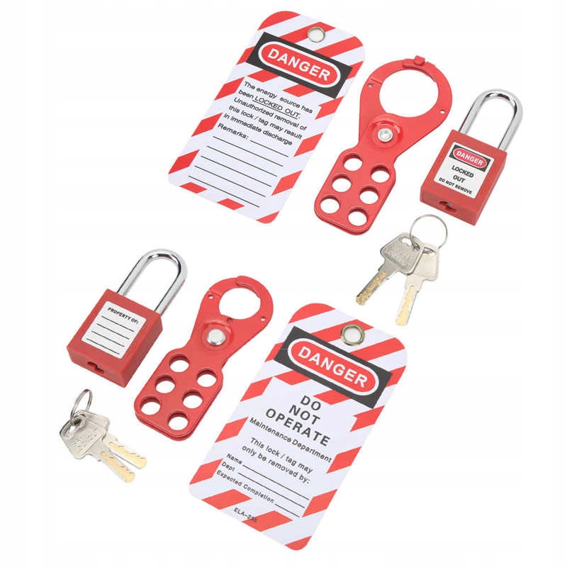 Lockout Tagout Kit Safety Hasp Lock Set Tamper 14215623378