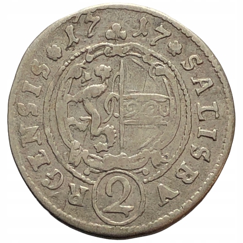 49976. Austria, Salzburg, 2 krajcary 1717 r, (1,02g/17-18mm)