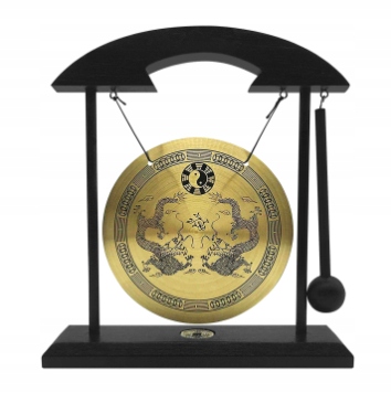 STOŁOWY GONG WIETRZNY MINI GONG BIURKOWY Z MŁOTKIE