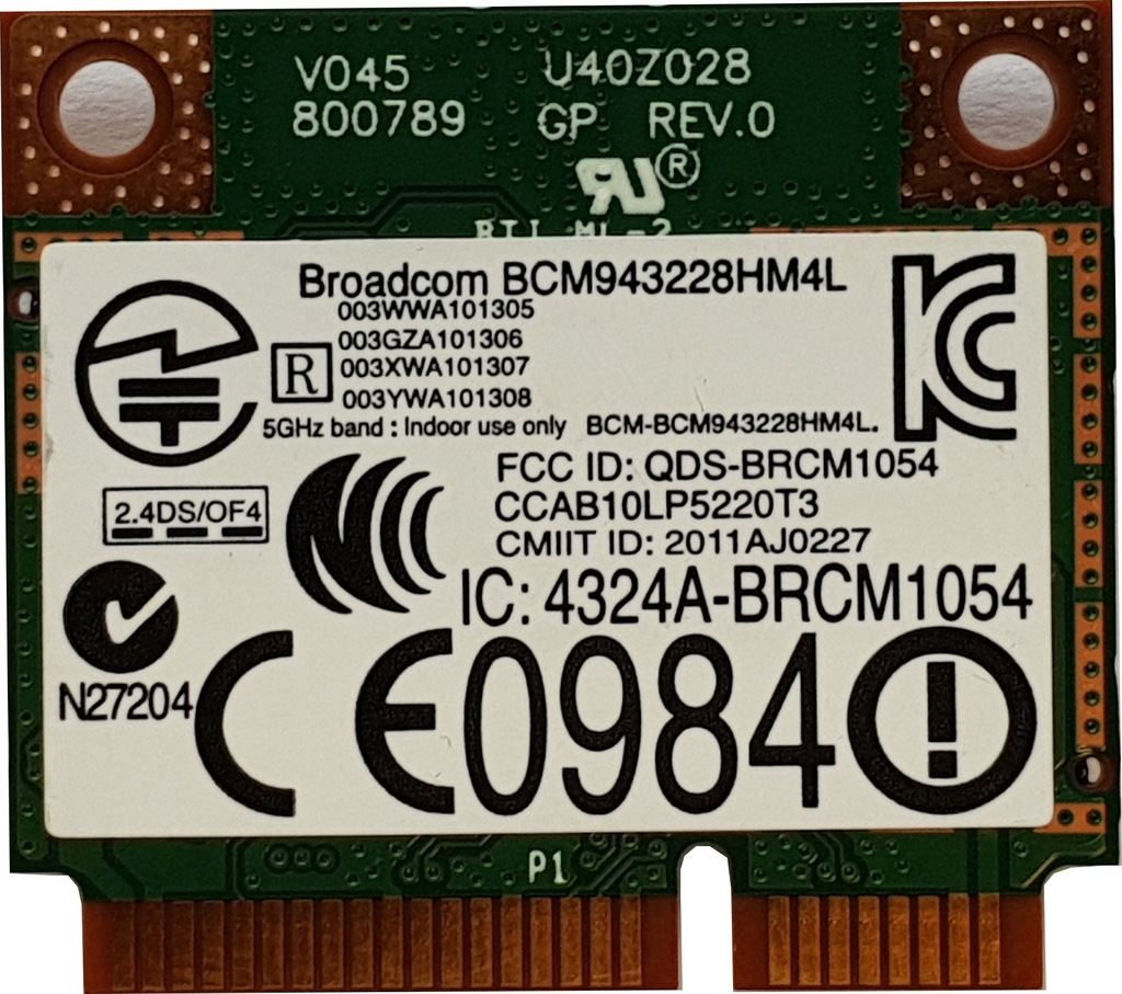 WiFi Adapter BCM943228HM4L 802.11 a/b/g/n 7655541005