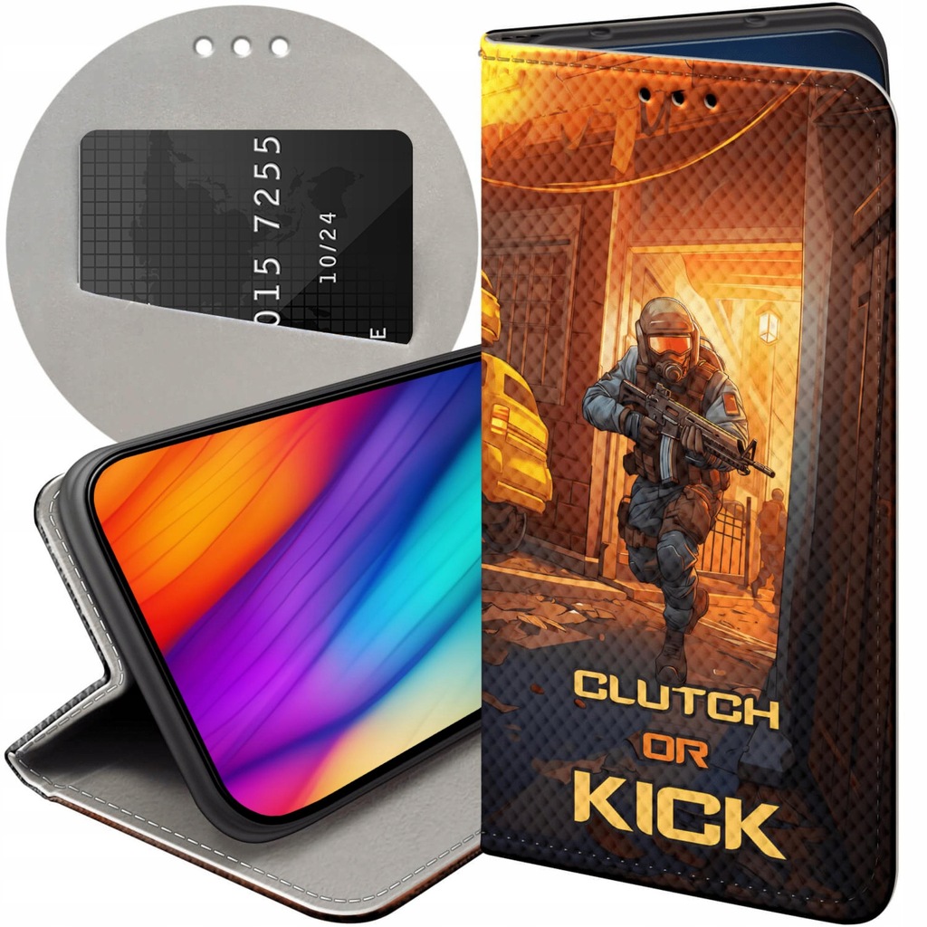 ETUI Z KLAPKĄ DO HUAWEI P30 LITE WZORY CS GO COUNTER-STRIKE FUTERAŁ CASE