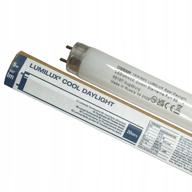 Świetlówka LUMILUX T8 15W/865 6500K cool daylight OSRAM