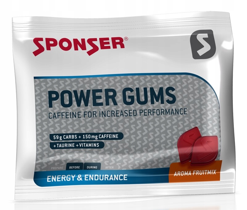 Gumy energetyczne SPONSER POWER GUMS mix owocow