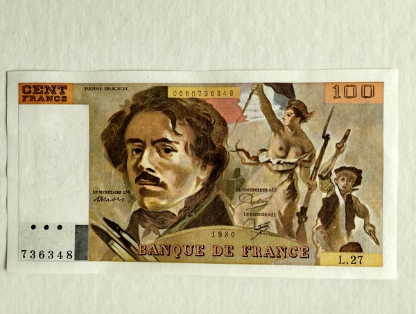 FRANCJA - 100 franków 1980, P- 154b, super banknot w pięknym stanie !!!
