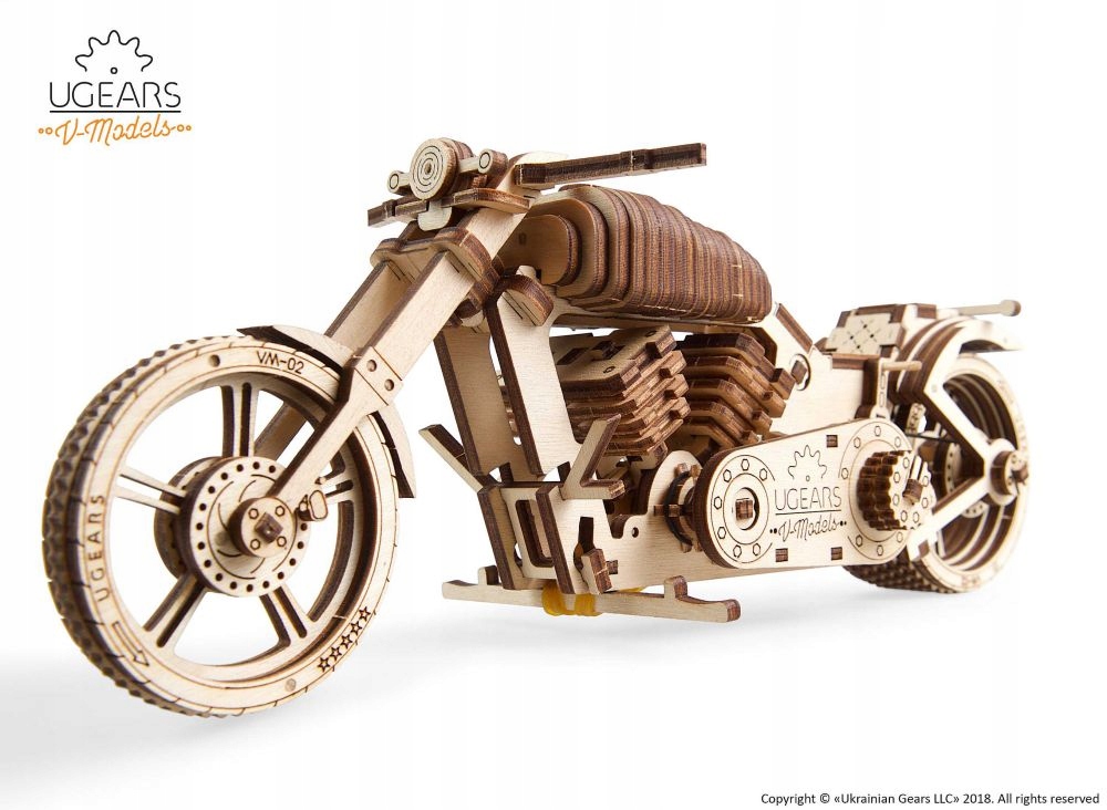 Drewniany model motocykl motor VM-02 Ugears